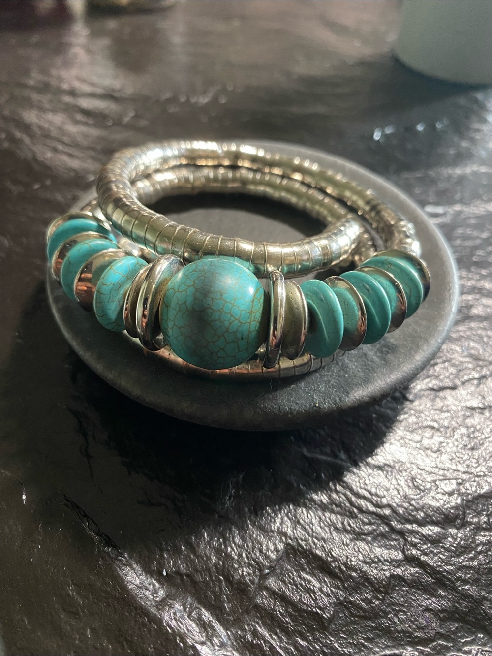 Turquoise Bead Stretch Arm Wrap/Bracelet